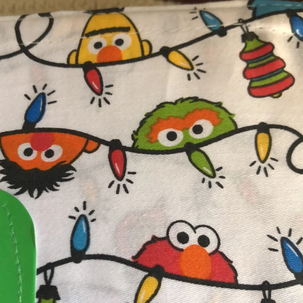 Sesame Street Colorful Christmas Holiday Twin Sheet Set